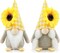 Set of 2 Spring Gnome Figurines with Sunflowers – Handmade Easter & Summer Tiered Tray Decor